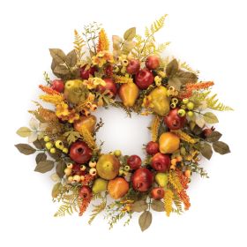 Mixed Fall Foliage Wreath Polyester (size: 23.5" Fruit)