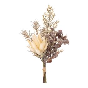 Glitter Spray Vase Filler - Artificial Foliage (Option: 2pc Brown Protea 16.5")