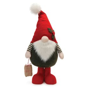 Plush Christmas Gnome Decoration 17"H Polyester (Option: Package)
