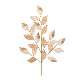 Beaded Leaf Spray (Set of 6) 28"H Polyester (Option: Gold)