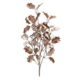 Artificial Holly Leaf Branch Spray (Option: 6pc Silver Glitter 24")