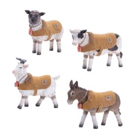 Resin Farm Animal Figurines (Option: 4pc Coats 4.5"-5.75")