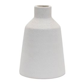 White Stoneware Vase (Set of 2) (size: 4.5"D x 6.5"H)
