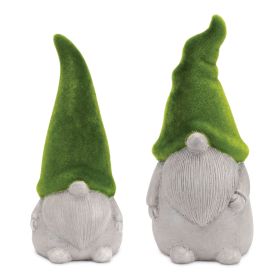 Gnome (Set of 2) 10"H Resin (Option: Green, Grey)