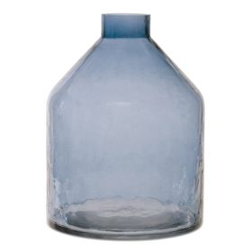 Blue Glass Vase (size: 6.5"D x 8"H)
