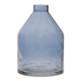 Blue Glass Vase (size: 4.5"D x 6.5"H)