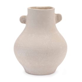 Recycled Paper/Chalk Powder Vase (Option: Handles 8"D x 9.75"H)