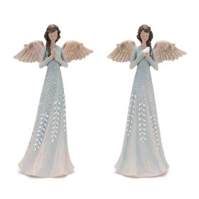 Angel (Set of 2) 11.5"H Resin (Option: Blue, White)