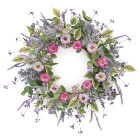 Mixed Color Floral Wreath Polyester (Option: 22" Lavendar)