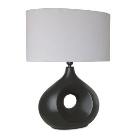 Ceramic Circle Table Lamp (Option: 22.5" Black)