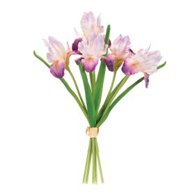 Artificial Iris Flowers (Set of 2) (Option: Pink Bundle 15.5")