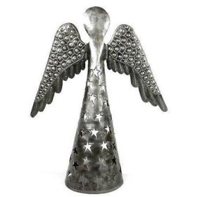Metalwork Angel - Croix des Bouquets (Option: 14" Wings Down)