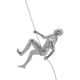 Wall Sculpture Climbing Man Woman (Option: Chrome Man)