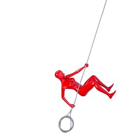 Wall Sculpture Climbing Man Woman (Option: Glossy Red Woman)