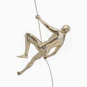 Wall Sculpture Climbing Man Woman (Option: Gold Man)