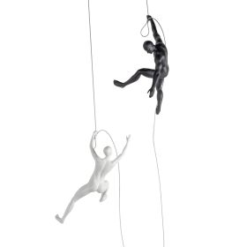 Wall Sculpture Climbing Man Woman (Option: Matte Couple)