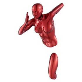 Runner Man Woman Wall Sculpture (Option: Metallic Red Woman)