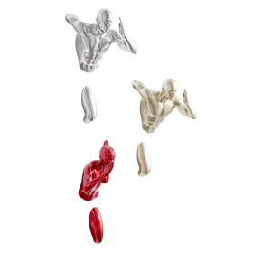 Runner Man Woman Wall Sculpture (Option: Gold/Chrome/Red 3pc)