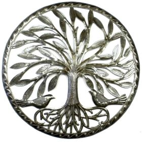 Tree of Life with Birds in Ring Wall Art - Croix des Bouquets (23"-24") (Option: Sitting)