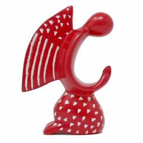Praying Angel Soapstone Sculpture (Option: Red Finish)