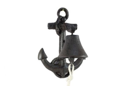Cast Iron Wall Mounted Anchor Bell 8" (Finish: Cast Iron)