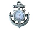 Ship Wheel and Anchor Wall Clock 15"
