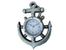 Ship Wheel and Anchor Wall Clock 15"