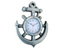 Ship Wheel and Anchor Wall Clock 15"