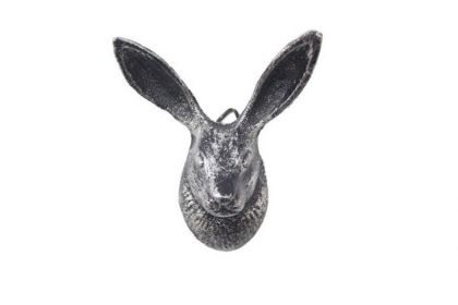 Cast Iron Decorative Rabbit Hook 5" (Finish: Rustic Silver)