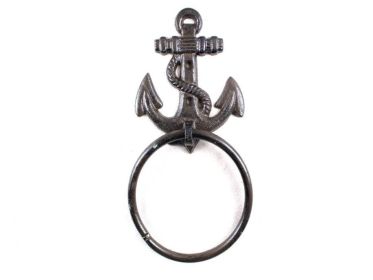 Cast Iron Anchor Towel Holder 8.5" (Finish: Cast Iron)