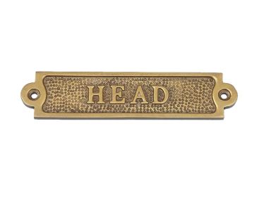 Head Sign 6" (Finish: Antique Brass)