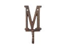 Cast Iron Letter M Alphabet Wall Hook 6"