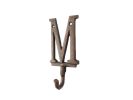 Cast Iron Letter M Alphabet Wall Hook 6"