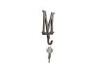 Cast Iron Letter M Alphabet Wall Hook 6"
