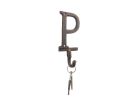 Cast Iron Letter P Alphabet Wall Hook 6"