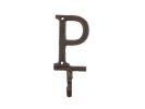 Cast Iron Letter P Alphabet Wall Hook 6"