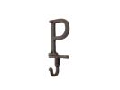 Cast Iron Letter P Alphabet Wall Hook 6"