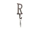 Cast Iron Letter R Alphabet Wall Hook 6"