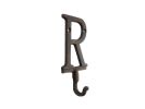 Cast Iron Letter R Alphabet Wall Hook 6"