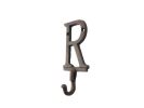 Cast Iron Letter R Alphabet Wall Hook 6"