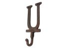 Cast Iron Letter U Alphabet Wall Hook 6"