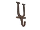 Cast Iron Letter U Alphabet Wall Hook 6"