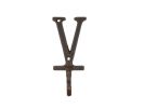 Cast Iron Letter V Alphabet Wall Hook 6"