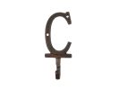 Cast Iron Letter C Alphabet Wall Hook 6"