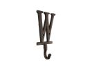 Cast Iron Letter W Alphabet Wall Hook 6"
