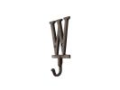 Cast Iron Letter W Alphabet Wall Hook 6"