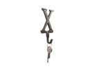 Cast Iron Letter X Alphabet Wall Hook 6"