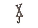 Cast Iron Letter X Alphabet Wall Hook 6"
