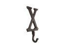 Cast Iron Letter X Alphabet Wall Hook 6"