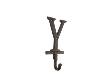 Cast Iron Letter Y Alphabet Wall Hook 6" (Finish: Rustic Copper)